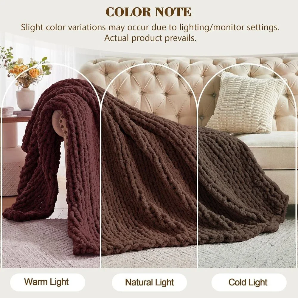 Chunky Knit Throw Blanket 60